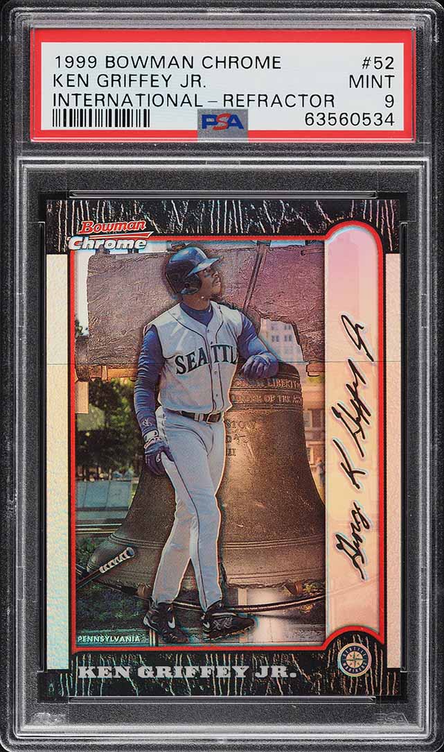 1999 Bowman Chrome International Refractor Ken Griffey Jr. /100 #52 PSA 9 MINT