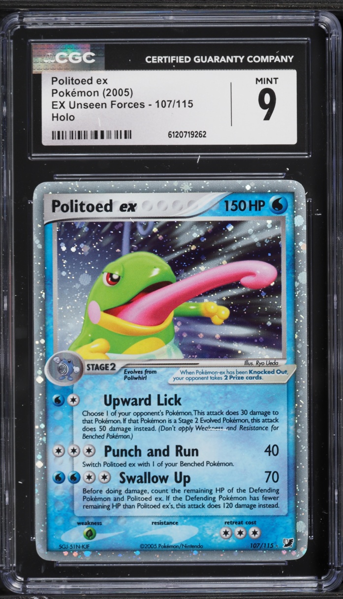 2005 Pokemon EX Unseen Forces Holo Politoed ex #107 CGC 9 MINT