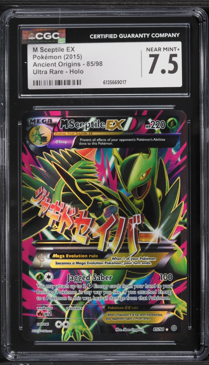 2015 Pokemon XY Ancient Origins Full Art M Sceptile EX #85 CGC 7.5 NRMT+
