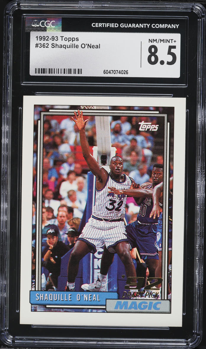 1992 Topps Basketball Shaquille O'Neal ROOKIE #362 CGC 8.5 NM-MT+