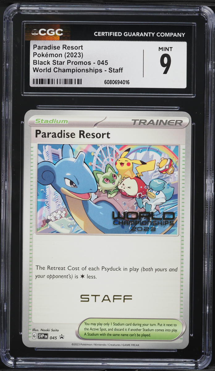 2023 Pokemon Scarlet & Violet Promo World Championships Staff Paradise Resort #45 CGC 9 MINT