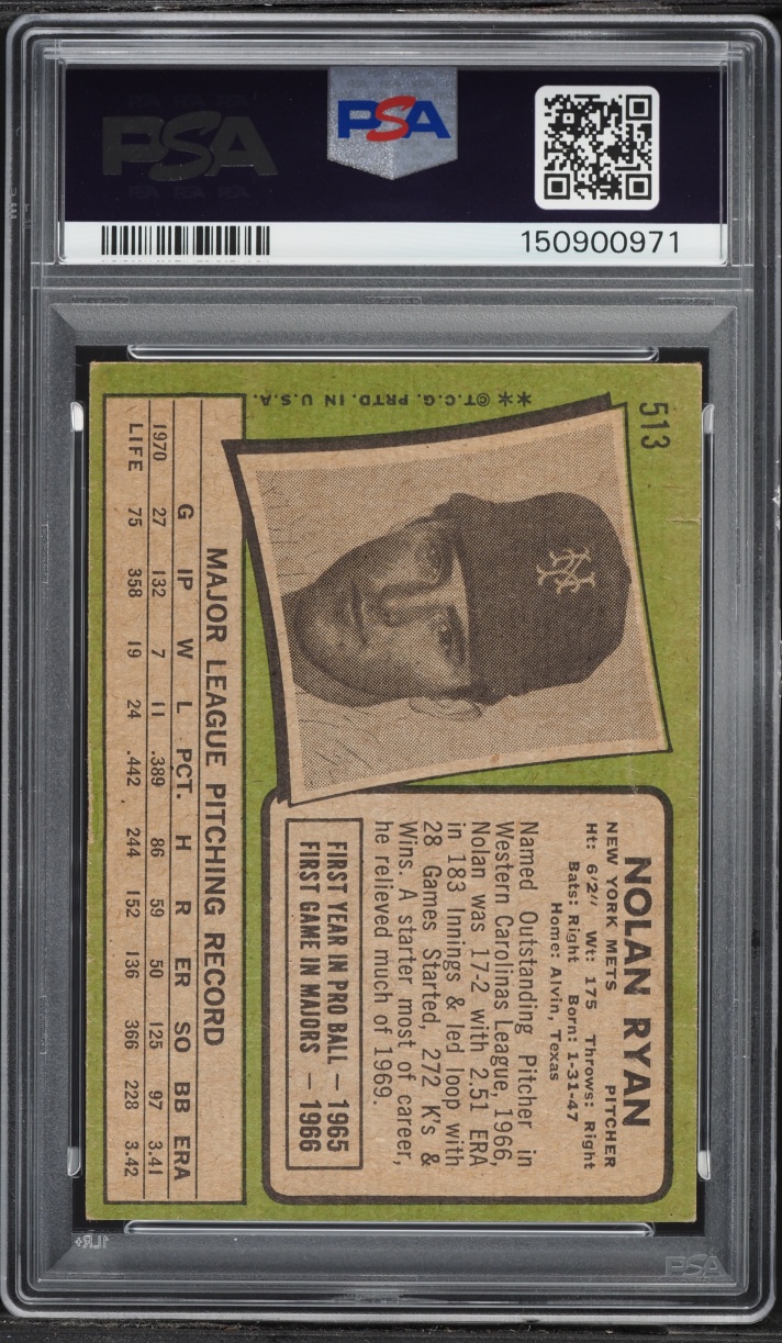 1971 Topps Nolan Ryan #513 PSA 1 PR