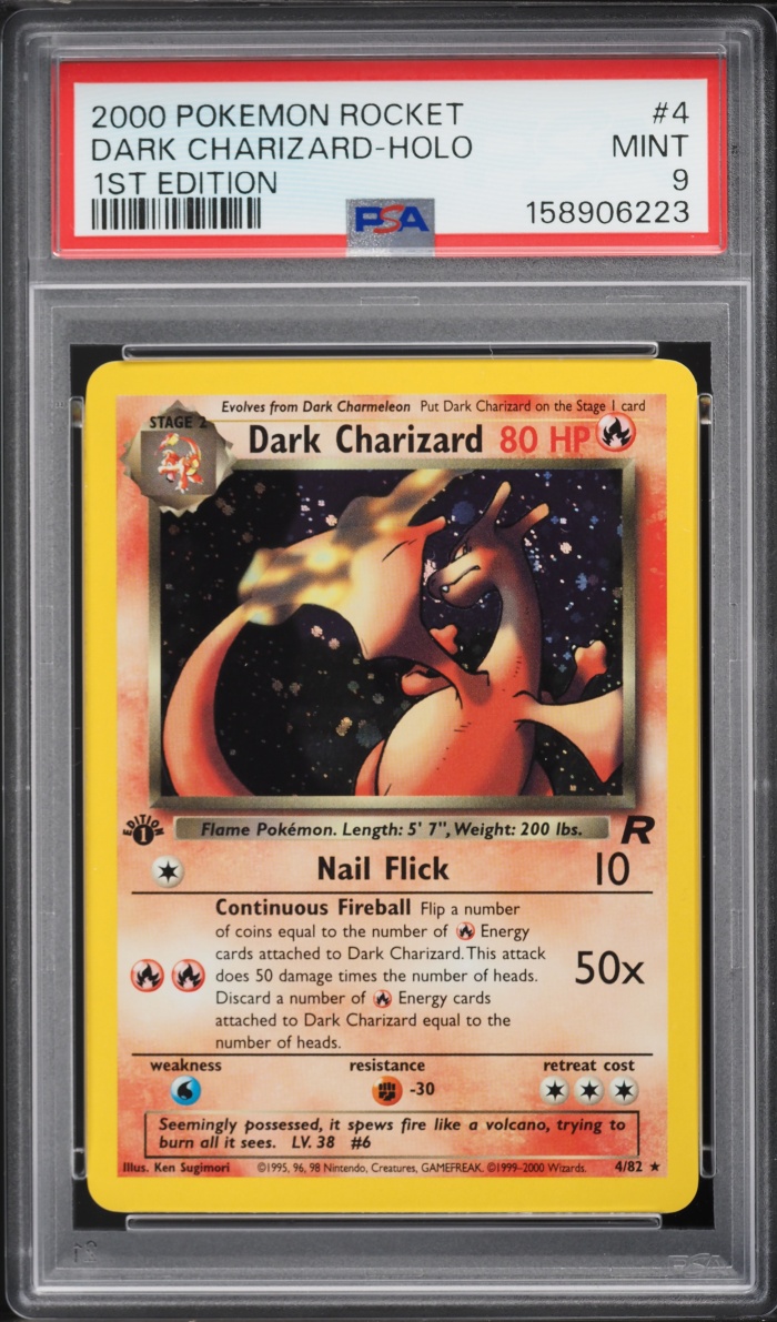 2000 Pokemon Team Rocket 1st Edition Holo Dark Charizard #4 PSA 9 MINT