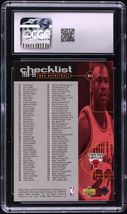 1998 Upper Deck Basketball Michael Jordan #311 CGC 7 NRMT