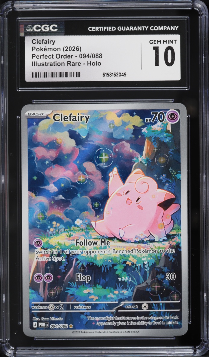 2026 Pokemon Mega Evolution Perfect Order IR Clefairy #094 CGC 10 GEM MINT