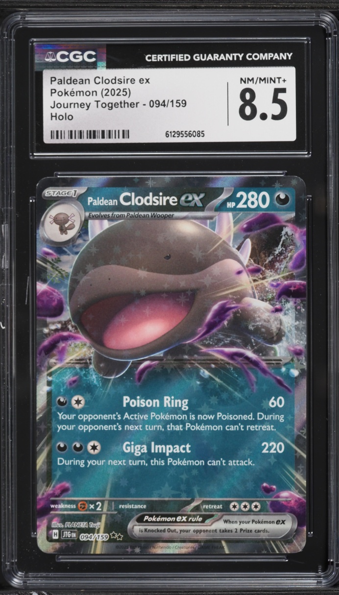 2025 Pokemon Scarlet & Violet Journey Together Holo Paldean Clodsire ex #94 CGC 8.5 NM-MT+