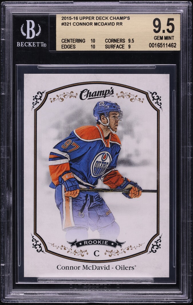 2015 Upper Deck Champ's Connor McDavid ROOKIE #321 BGS 9.5 GEM MINT