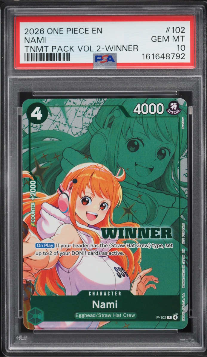 2026 One Piece Tournament Promo Pack Vol. 2 Winner Nami #P-102 PSA 10 GEM MINT