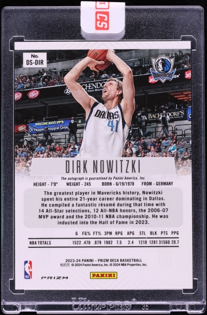 2023 Panini Prizm Deca Signatures Black Dirk Nowitzki AUTO 1/1 #DS-DIR