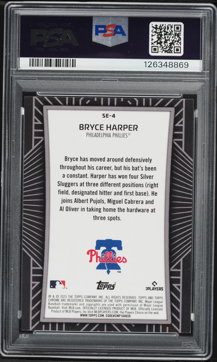 2025 Topps Chrome Shadow Etch Bryce Harper #SE4 PSA 9 MINT