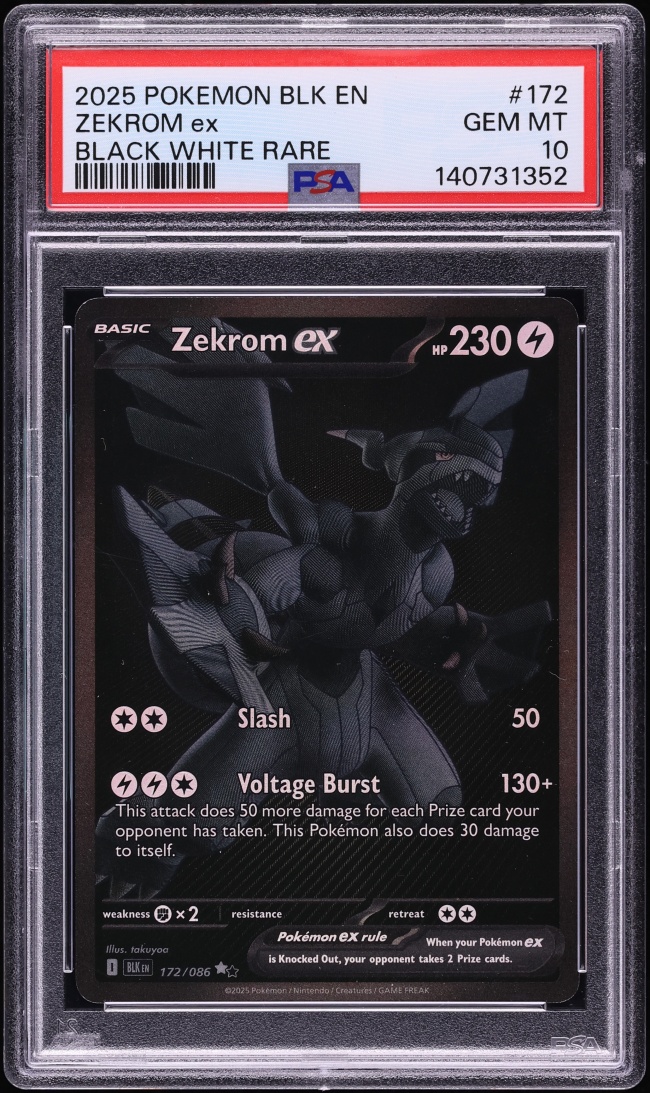 2025 Pokemon Scarlet & Violet Black Bolt BWR Zekrom ex #172 PSA 10 GEM MINT