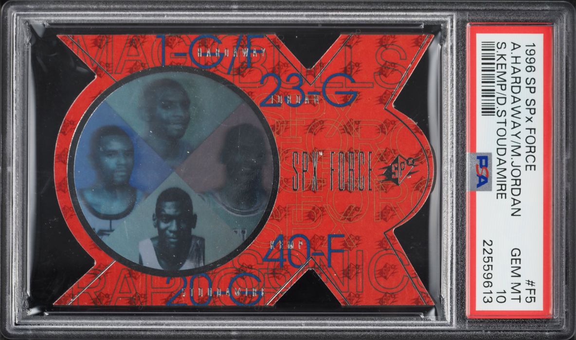 1996 SPx Force Die-Cut Michael Jordan Hardaway Kemp Stoudamire #F5 PSA 10 GEM MINT