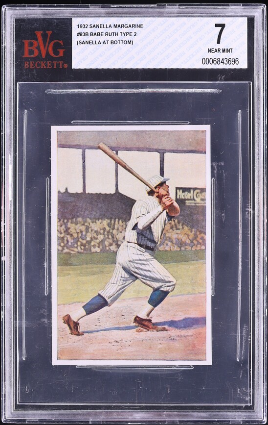 1932 Sanella Margarine Type 2 Babe Ruth #83B BVG 7 NRMT