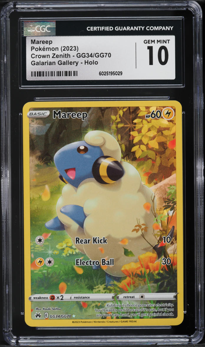 2023 Pokemon Sword & Shield Crown Zenith Full Art Mareep #GG34 CGC 10 GEM MINT - Main Image