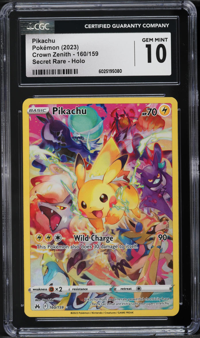 2023 Pokemon Sword & Shield Crown Zenith Full Art Pikachu #160 CGC 10 GEM MINT - Main Image