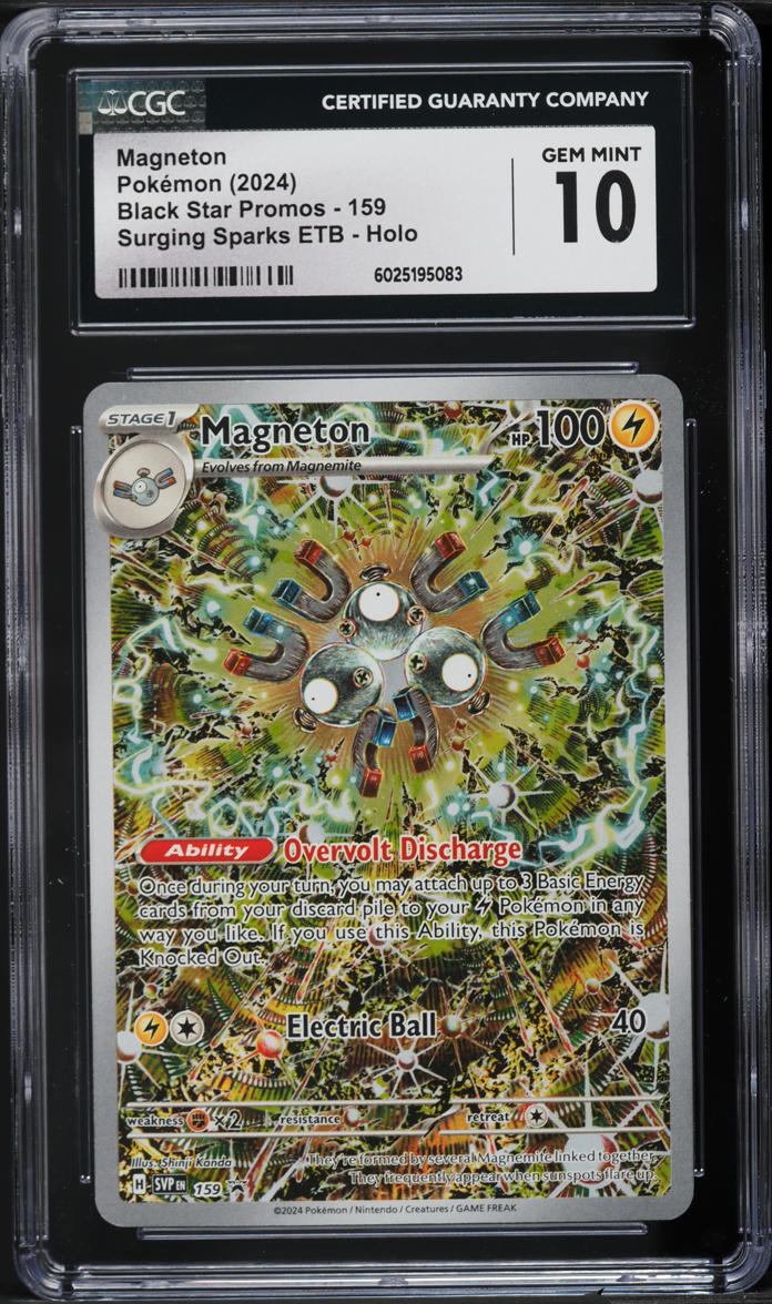 2024 Pokemon SV Black Star Promo Surging Sparks ETB Magneton #159 CGC 10 GEM - Main Image