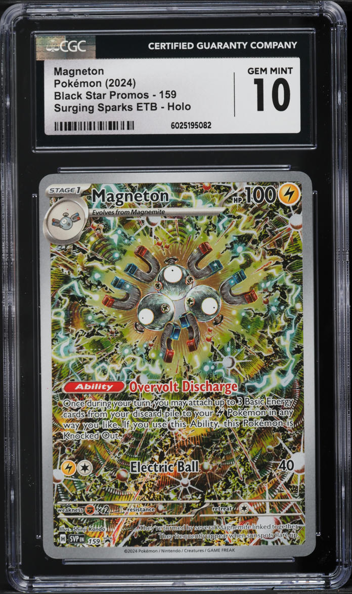2024 Pokemon SV Black Star Promo Surging Sparks ETB Magneton #159 CGC 10 GEM - Main Image