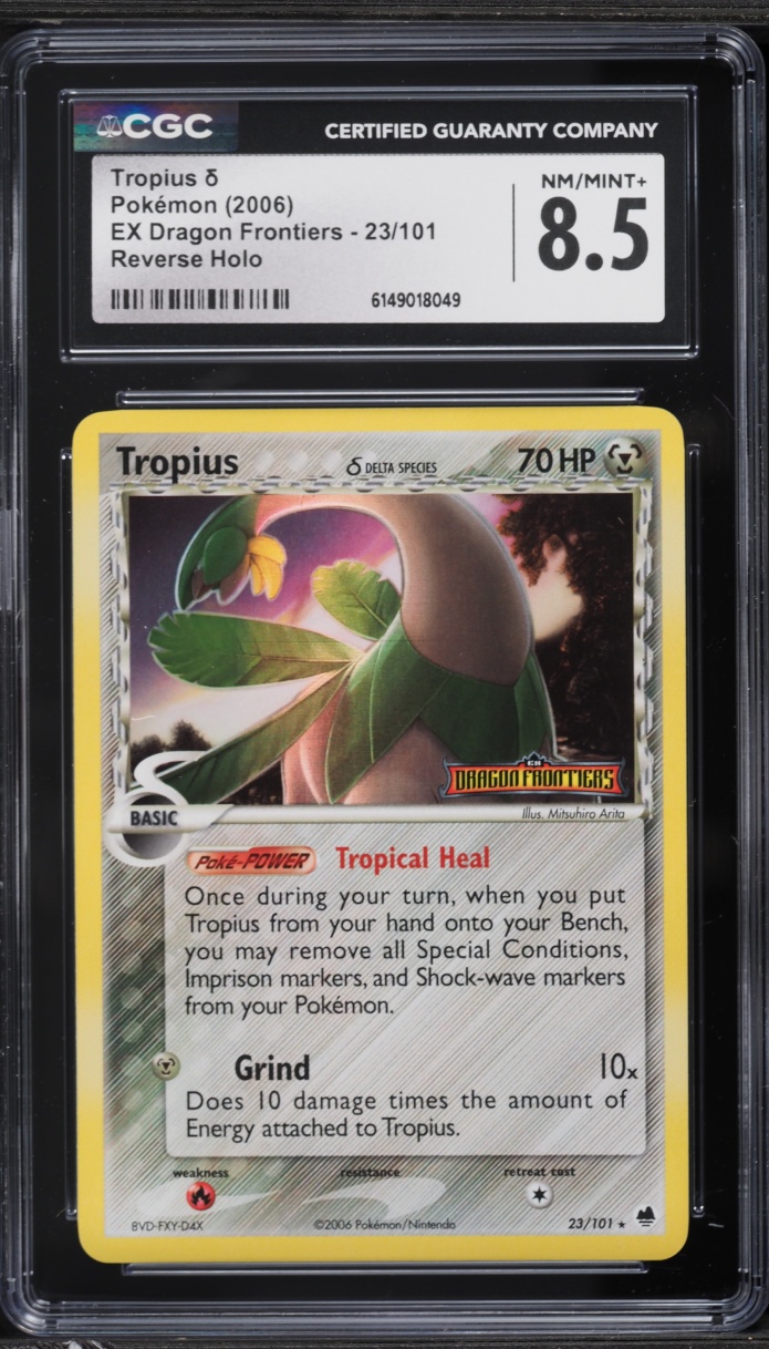 2006 Pokemon EX Dragon Frontiers Reverse Holo Tropius #23 CGC 8.5 NM-MT+