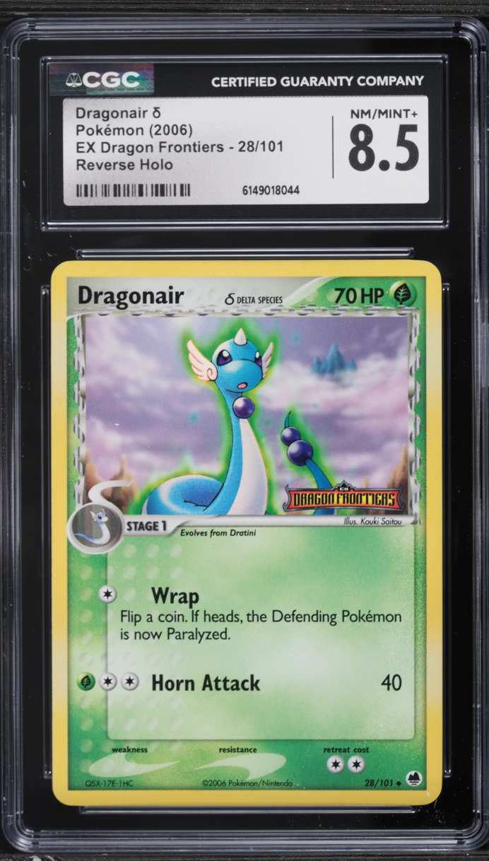 2006 Pokemon EX Dragon Frontiers Reverse Holo Dragonair #28 CGC 8.5 NM-MT+