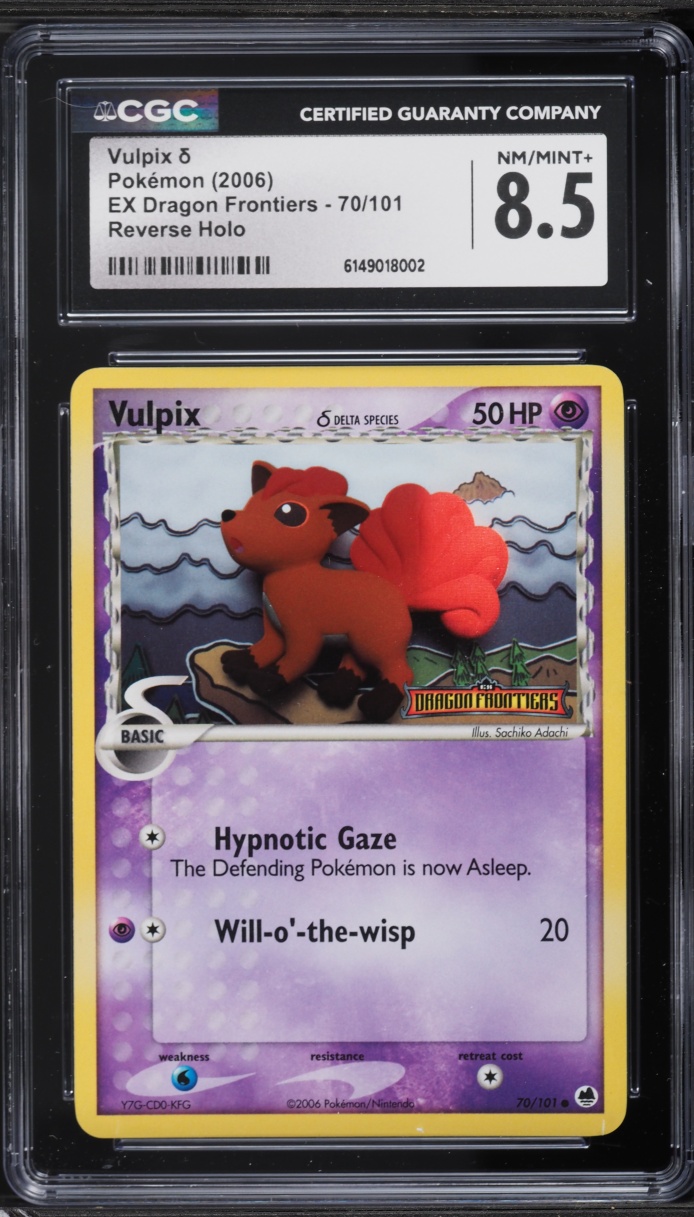 2006 Pokemon EX Dragon Frontiers Reverse Holo Vulpix #70 CGC 8.5 NM-MT+