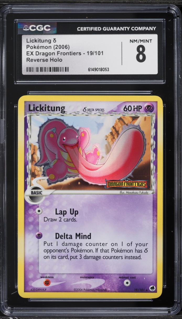 2006 Pokemon EX Dragon Frontiers Reverse Holo Lickitung #19 CGC 8 NM-MT