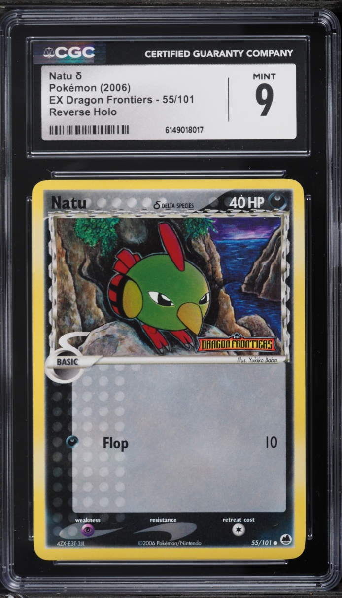 2006 Pokemon EX Dragon Frontiers Reverse Holo Natu #55 CGC 9 MINT