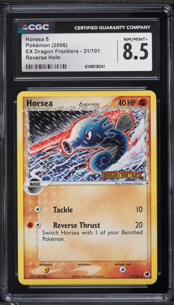 2006 Pokemon EX Dragon Frontiers Reverse Holo Horsea #31 CGC 8.5 NM-MT+