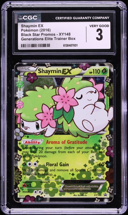 2016 Pokemon XY Promo Generations Elite Trainer Box Holo Shaymin EX #XY148 CGC 3 VG