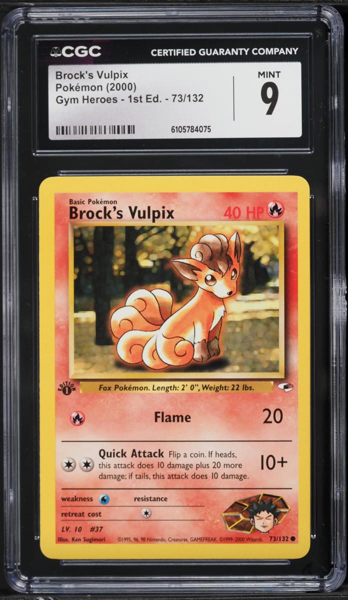 2000 Pokemon Gym Heroes 1st Edition Brock's Vulpix #73 CGC 9 MINT