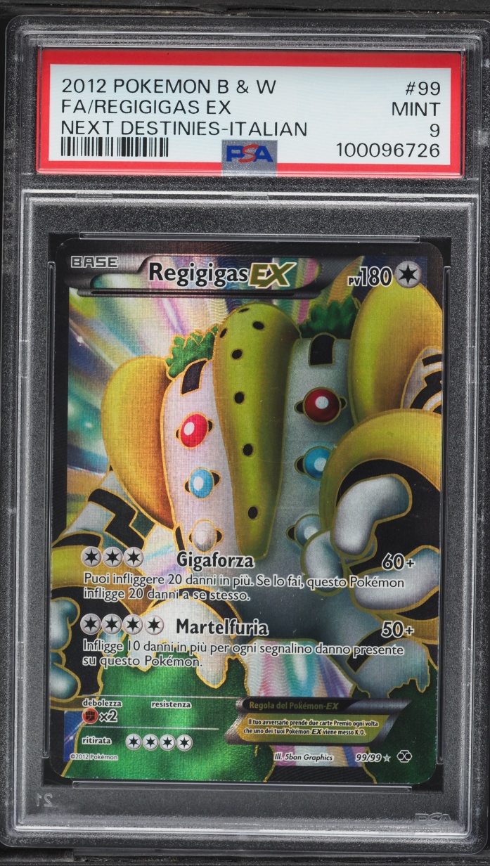 2012 Pokemon Italian Black & White Next Destinies Full Art Regigigas EX #99 PSA 9 MINT