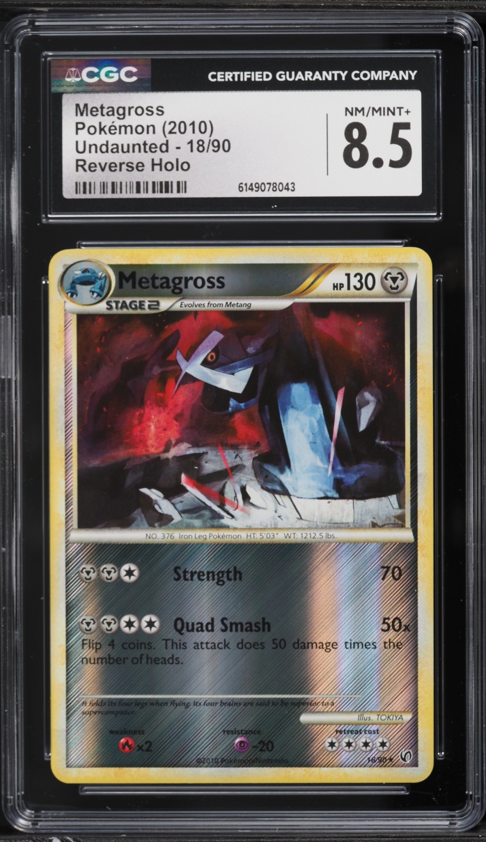 2010 Pokemon HeartGold & SoulSilver Undaunted Reverse Holo Metagross #18 CGC 8.5 NM-MT+