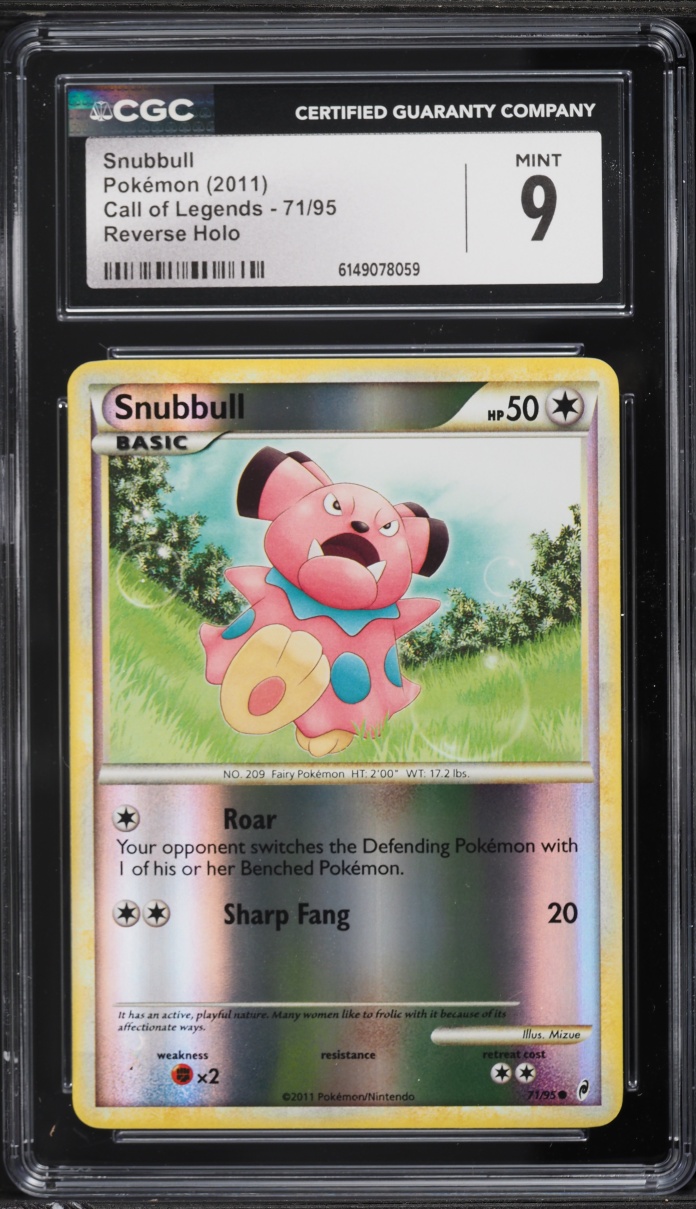 2011 Pokemon Call Of Legends Reverse Holo Snubbull #71 CGC 9 MINT