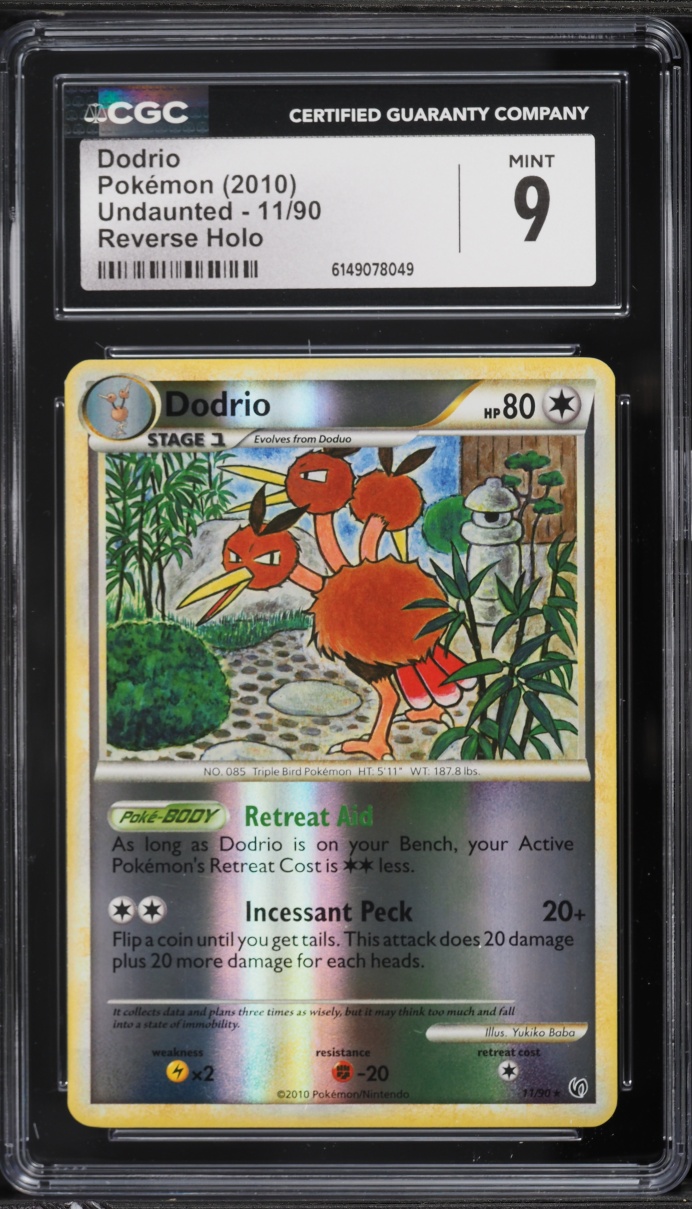 2010 Pokemon HeartGold & SoulSIlver Undaunted Reverse Holo Dodrio #11 CGC 9 MINT