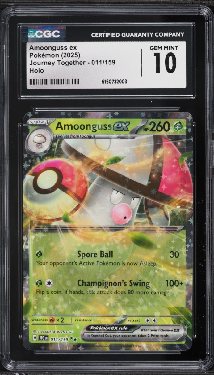 2025 Pokemon Scarlet & Violet Journey Together Holo Amoonguss EX #11 CGC 10 GEM MINT