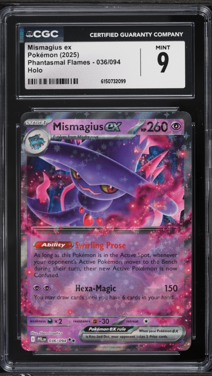 2025 Pokemon Mega Phantasmal Flames Holo Mismagius EX #36 CGC 9 MINT