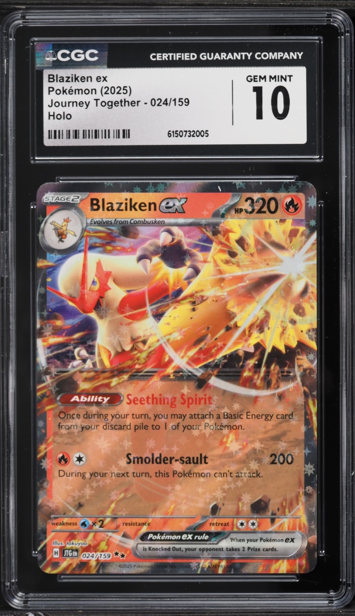 2025 Pokemon Scarlet & Violet Journey Together Holo Blaziken EX #24 CGC 10 GEM MINT