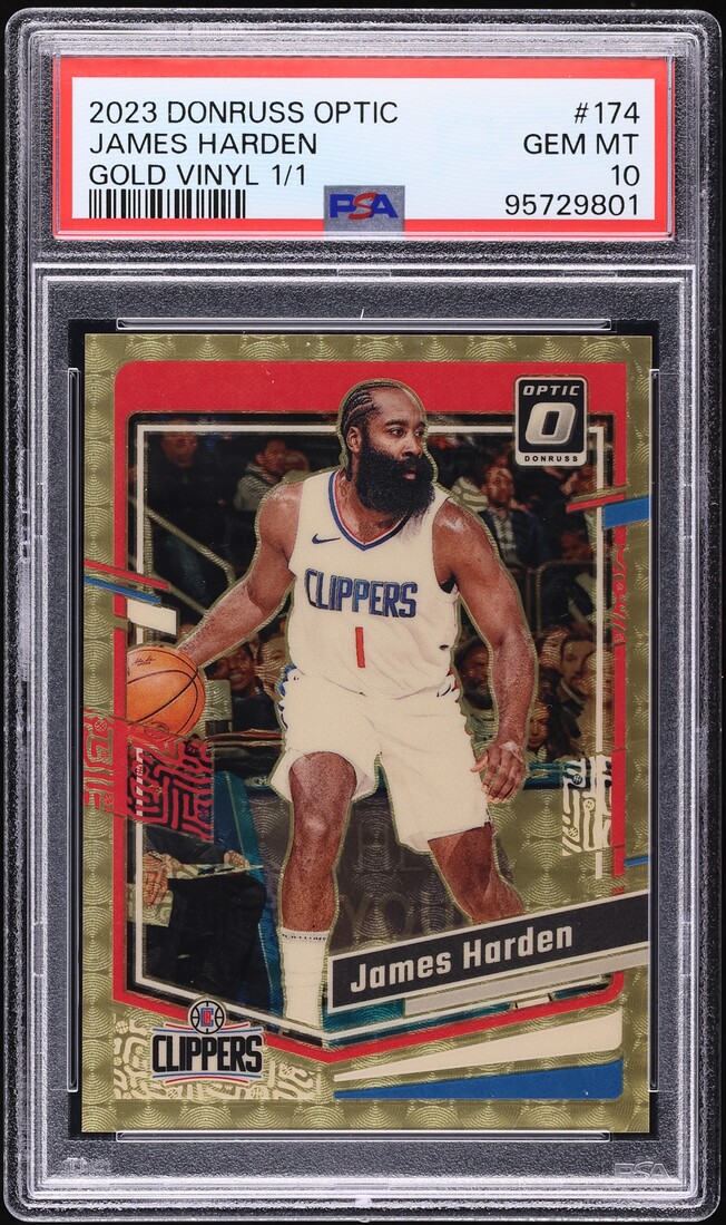 2023 Donruss Optic Gold Vinyl James Harden 1/1 #174 PSA 10 GEM MINT