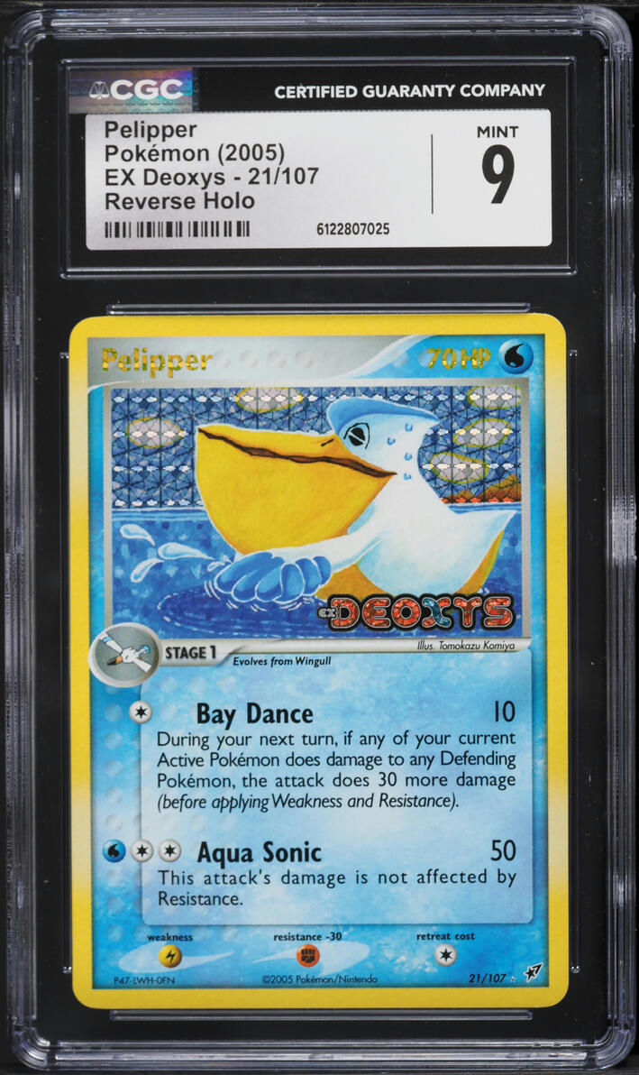 2005 Pokemon EX Deoxys Reverse Holo Pelipper #21 CGC 9 MINT