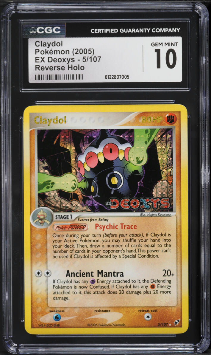 2005 Pokemon EX Deoxys Reverse Holo Claydol #5 CGC 10 GEM MINT