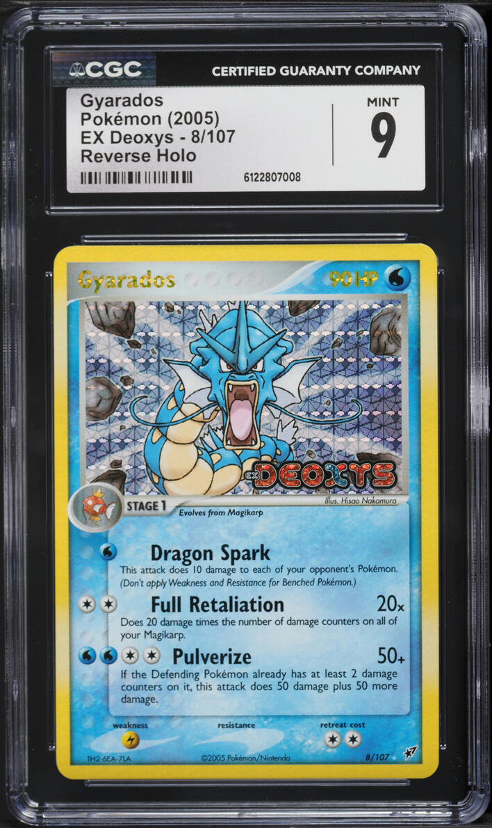 2005 Pokemon EX Deoxys Reverse Holo Gyarados #8 CGC 9 MINT