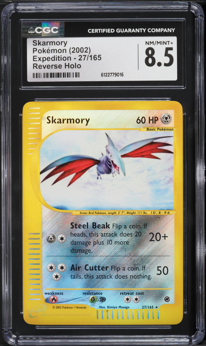 2002 Pokemon Expedition Reverse Holo Skarmory #27 CGC 8.5 NM-MT+