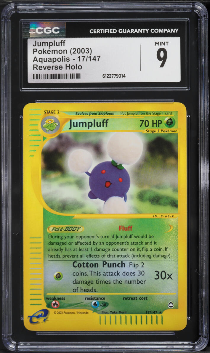 2003 Pokemon Aquapolis Reverse Holo Jumpluff #17 CGC 9 MINT