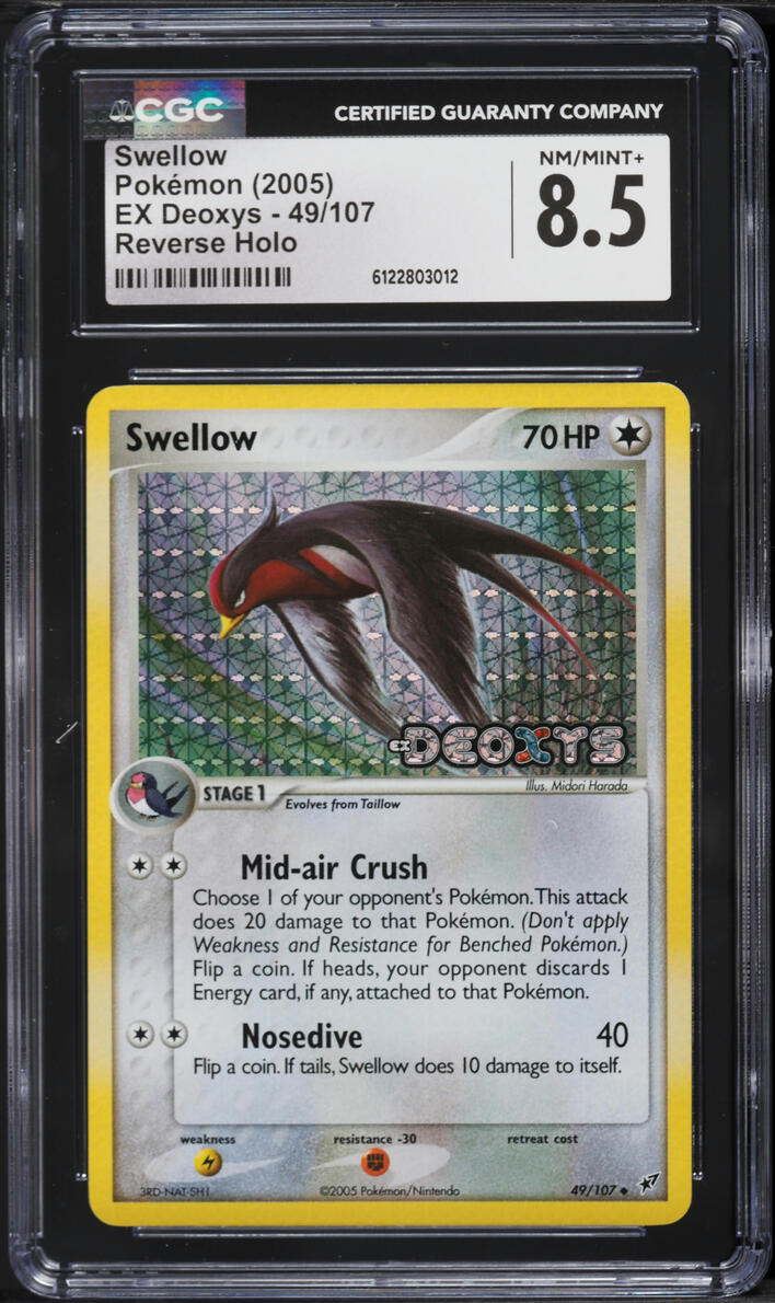 2005 Pokemon EX Deoxys Reverse Holo Swellow #49 CGC 8.5 NM-MT+