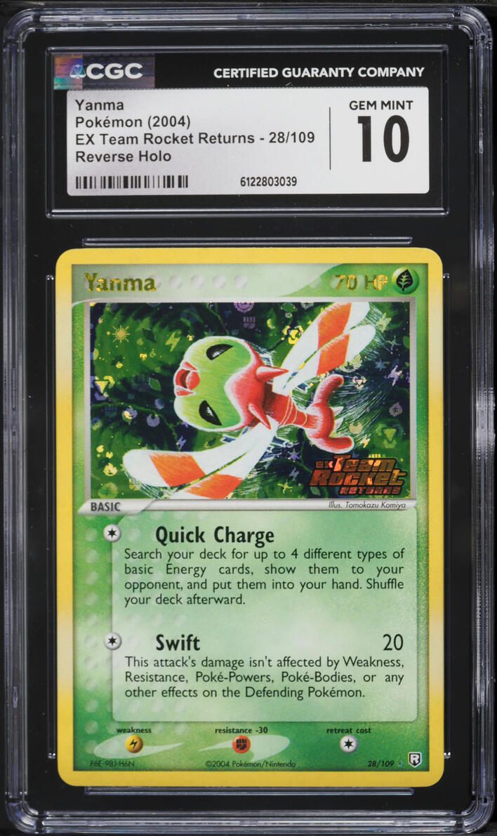 2004 Pokemon EX Team Rocket Returns Reverse Holo Yanma #28 CGC 10 GEM MINT