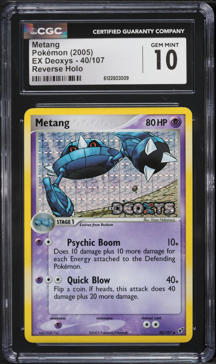 2005 Pokemon EX Deoxys Reverse Holo Metang #40 CGC 10 GEM MINT