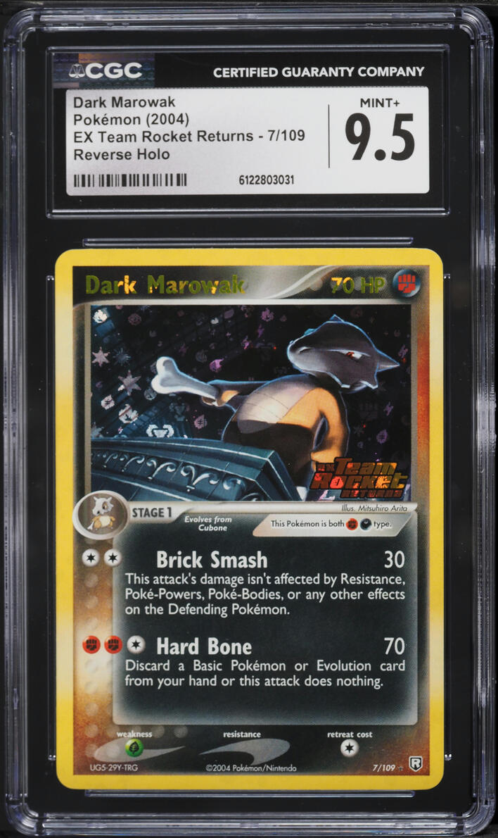 2004 Pokemon EX Team Rocket Returns Reverse Holo Dark Marowak #7 CGC 9.5 MINT+