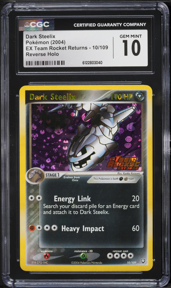 2004 Pokemon EX Team Rocket Returns Reverse Holo Dark Steelix #10 CGC 10 GEM MINT