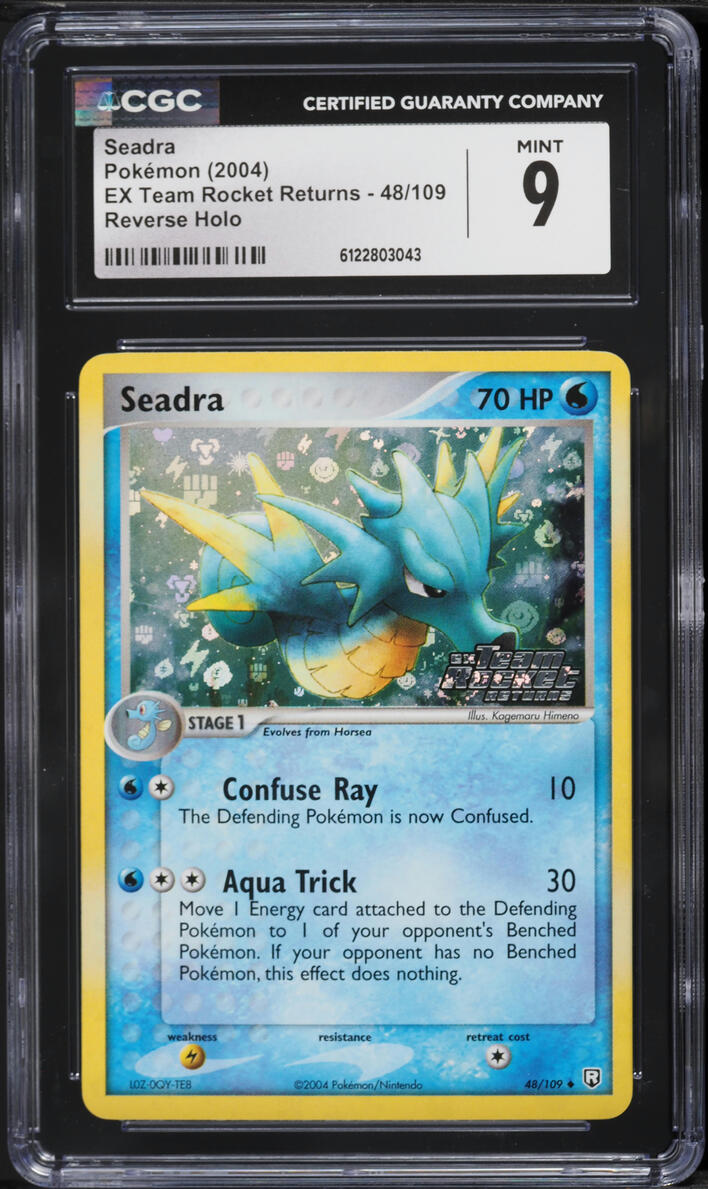 2004 Pokemon EX Team Rocket Returns Reverse Holo Seadra #48 CGC 9 MINT