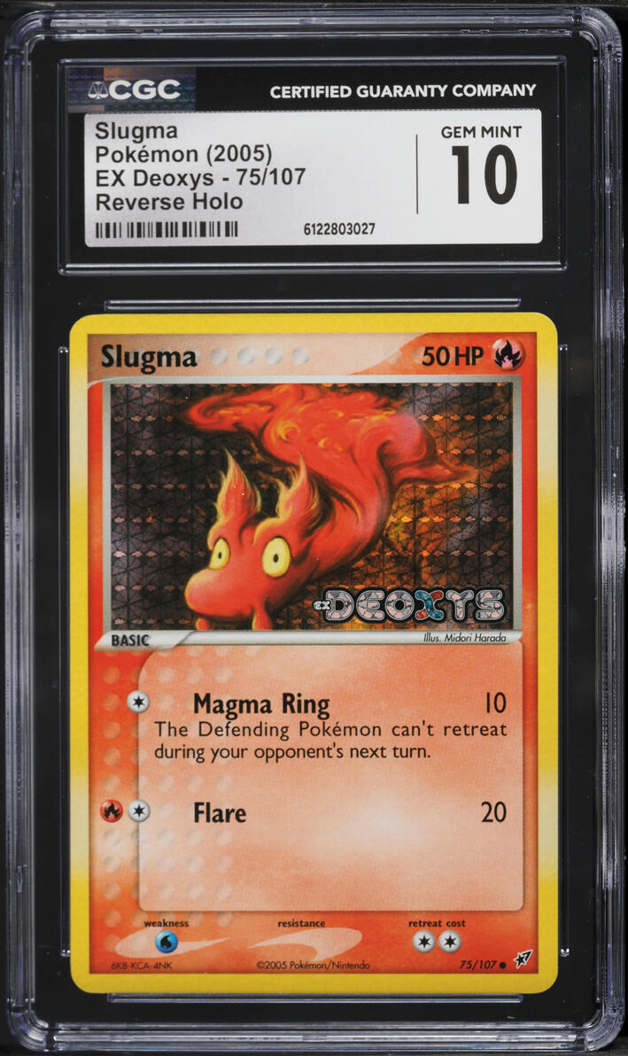 2005 Pokemon EX Deoxys Reverse Holo Slugma #75 CGC 10 GEM MINT