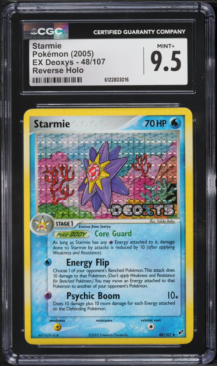 2005 Pokemon EX Deoxys Reverse Holo Starmie #48 CGC 9.5 MINT+